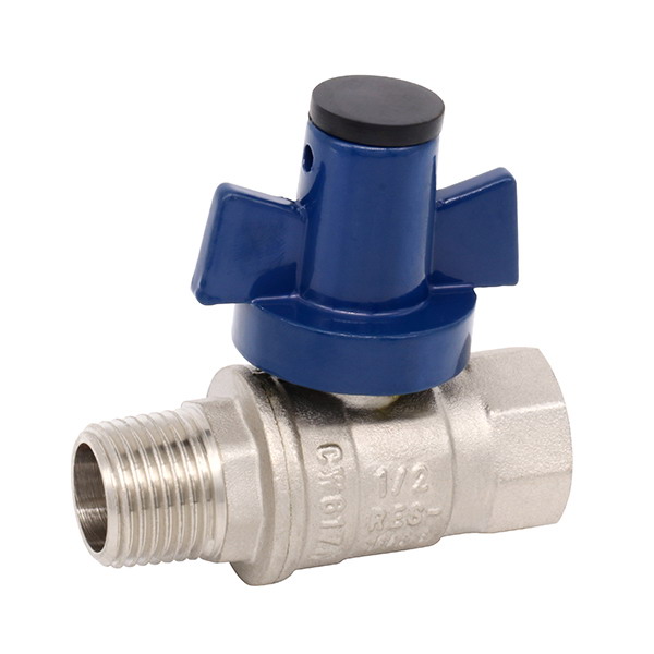 WATER METER VALVE_ Brass Full Bore Ball Valve with Aluminium security handle_Art.TS 259