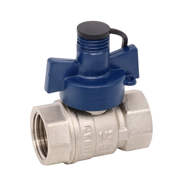 WATER METER VALVE_Brass Ball Valve With Brass Security Handle_Art.TS 609JAU