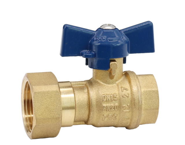 WATER METER VALVE_BRASS BALL VALVE STRAIGHT WITH SWIVEL NUT FOR WATER METER _Art.TS-922
