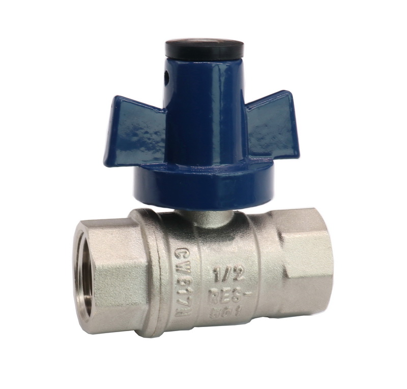 WATER METER VALVE_Brass Ball Valve with Aluminium Security Handle_Art.TS 209